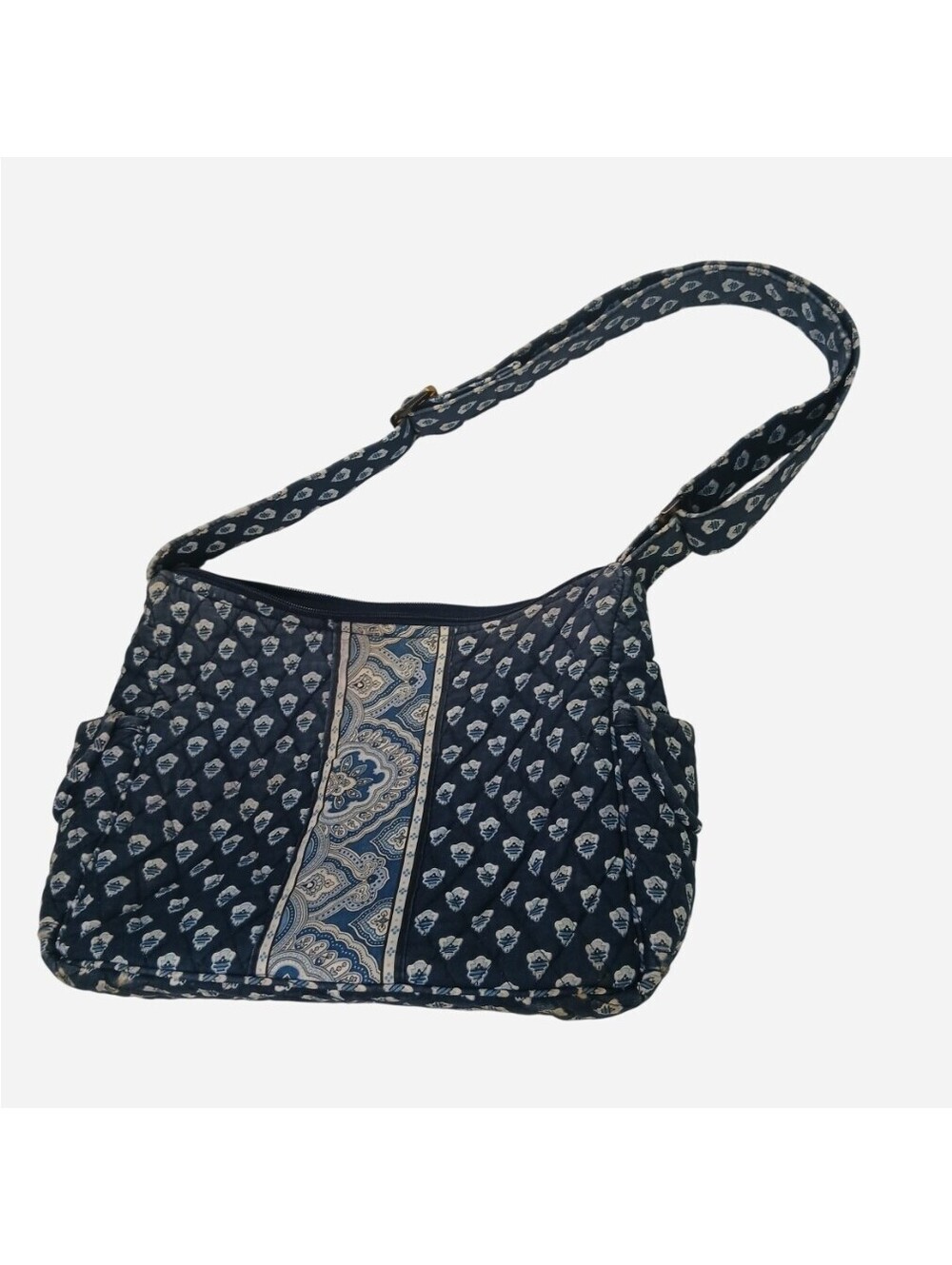 Vera Bradley Nantucket Navy Hobo Shoulder Bag VTG Quilted Cottagecore Purse Boho